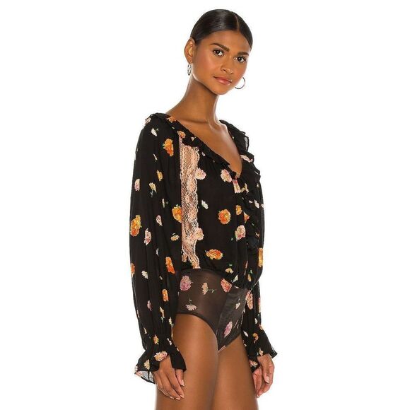 New Free People Poppy Printed Bodysuit Size M - Picture 3 of 10